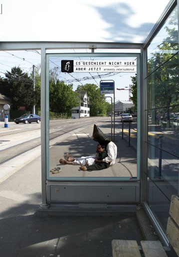  in Plakatkampagne von Amnesty International Schweiz